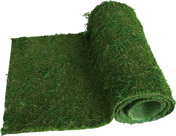 Moss Roll, Dried Moss for Crafts, Moss Table Runner for Fairy Gardens, Wedding Woodland Decor, Preserved Moss Mat for Table Decoration (12" W x 60" L)