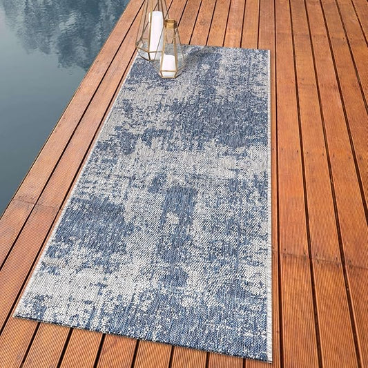 Keen Home Design Terrace Outdoor Runner Rug - 2x10 Washable Indoor/Outdoor Rug for Patio, Kitchen, Balcony, Beach, Garden, Deck and Porch, Size: 2'2"x9'11"