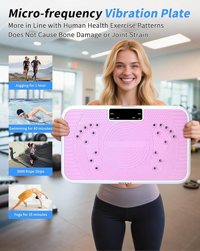 Shake Plate Vibration Exercise Machine for Lymphatic Drainage Massager & Weight Loss, 400 lbs Capacity Whole Body Vibrating Plate Workout for Women and Men