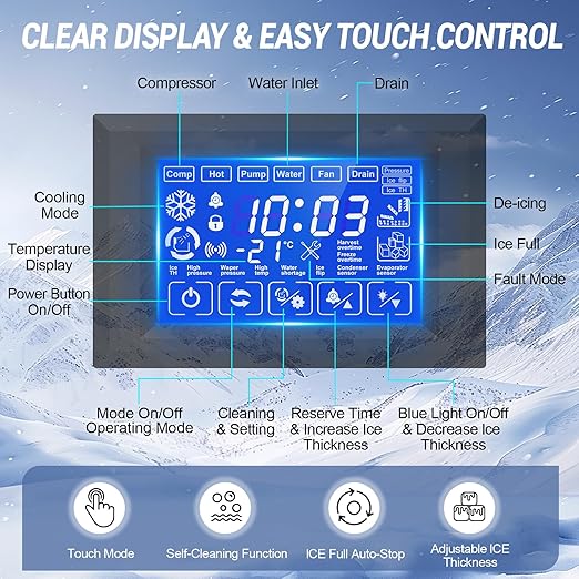 Ice Machine Commercial Ice Maker Machine, 400 Lbs/24H Industrial Ice Machine, 350 Lbs Storage Commercial Ice Machines Free Standing, Cubes Ice Makers Commercial, Restaurant, Cafe, Bar, Hotel