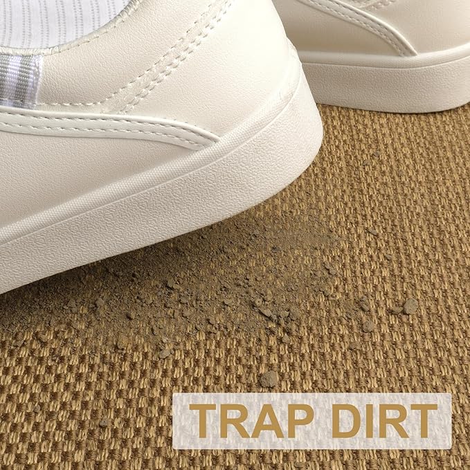 LEKEEPGO Door Mat 36"x59", Non Slip Door Mat Indoor Entrance, Rubber Backing Front Indoor Door mat Washable Absorbent Low-Profile Entryway Entry Resist Dirt Inside Door Mats, Light Brown