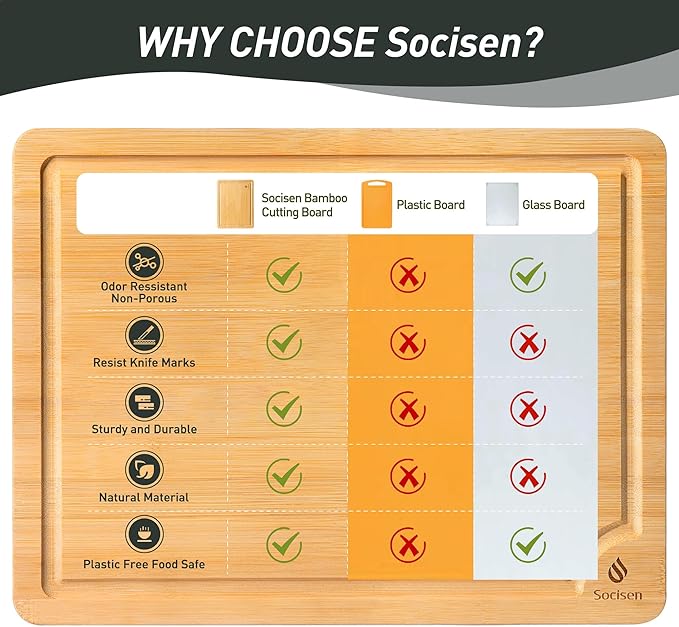 Bamboo Cutting Board Set Non Slip Feet with Holder Over Sink Kitchen Gadgets Charcuterie & Chopping Board Apartment Essentials New Home Must Haves Things Stuff Accessories House Housewarming Gifts