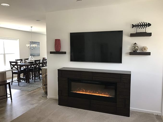 joelsantiques 18 Inch Wooden Floating Shelves for Wall - 18x6x2 in - Made of Natural Wood - Short Heavy Duty Rustic Wall Shelves for Bedroom - Perfect for Bathroom, Kitchen - Mocha