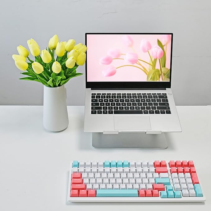 Mandy's Artificial Tulips 20 Stems Light Yellow PU Faux Flowers for Wedding Home Decor 13.5 Inch