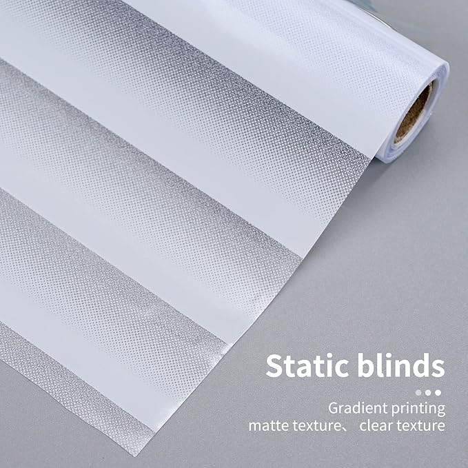 Window Privacy Film with Installation Tools, Blinds Pattern, Static Cling, Anti UV, Heat Control, Ideal for Home Shower Office Glass Door (Blinds Pattern, 35.4X157.4Inch)