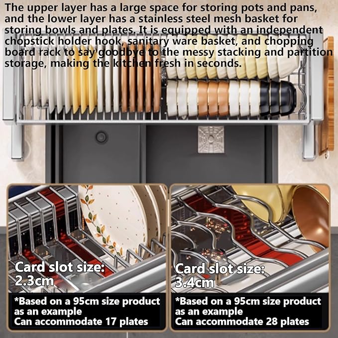 Kitchen Sink Rack Sink Above The Dish Drain Dish Washing Rack Stainless Steel Multifunctional Dish Storage Rack,Over The Sink Drying Rack for Dishes(1,65cm/25.6in)