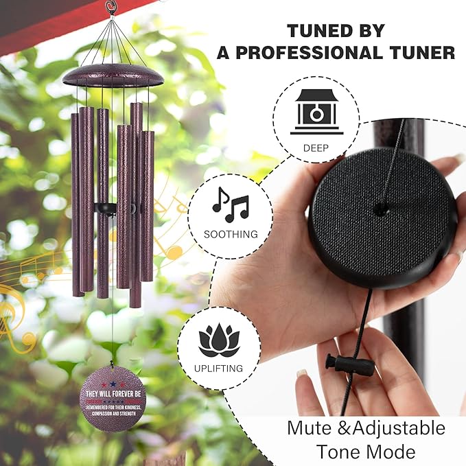 ASTARIN Personalized Wind Chimes for Memorial US Veteran, Deep Tone Wind Chimes for Loss of Loved One Brothers Sisters, Thank You Veteran Solider