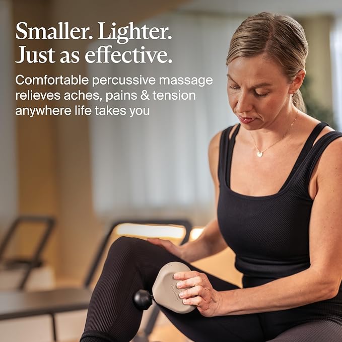 TheraGun Mini (3rd Generation) by Therabody – Ultra-Portable Massage Gun and Travel Essential for Fast, Effective Pain and Tension Relief Anywhere (Oat)