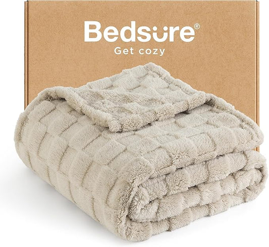 Bedsure GentleSoft Light Brown Twin XL Blanket for Bed - Super Soft Cozy Fleece Blankets for Women, Cute Throws for Girls, Dorm Room Essentials for Girls Teens Back to School, 66x90 Inches