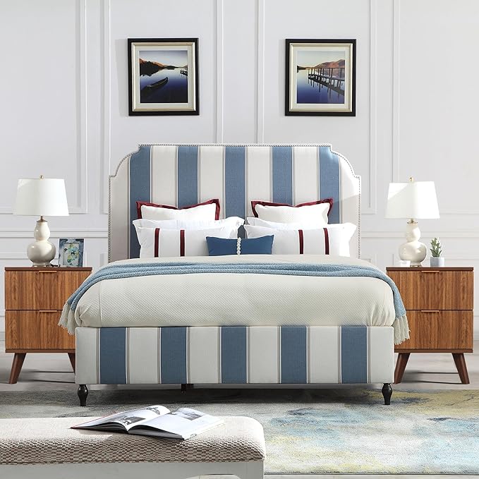 Fluted Nightstand Set of 2, Mid Century Modern 2 Drawer Dresser for Bedroom, Small Dresser Night Stand Side Table End Table with Wood Fluted Drawer Storage for Bedroom Closet(Walnut)