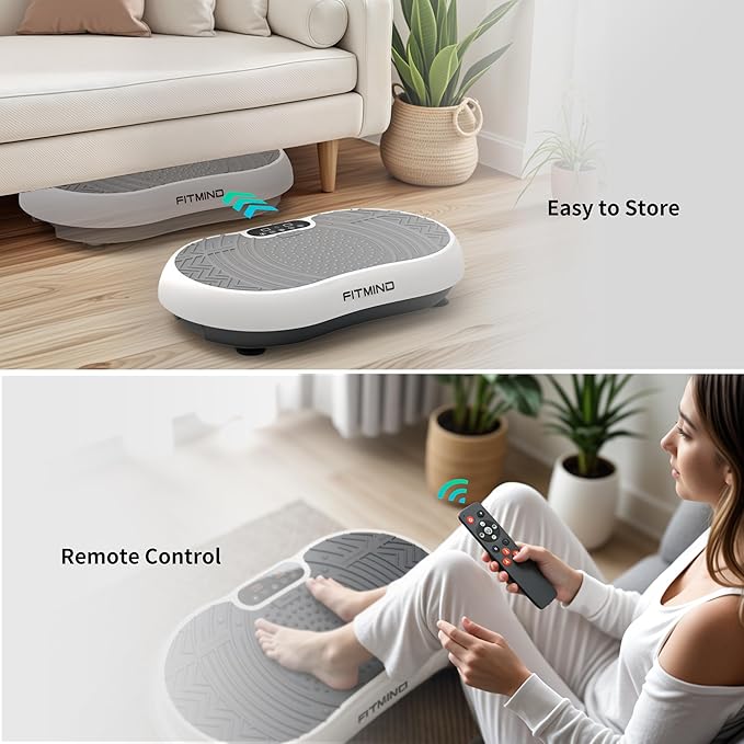 Vibration Plate Exercise Machine, 24" x 14" Extra-Large Vibration Plate for Lymphatic Drainage, Vibration Plates for Weight Loss, Relaxing, Recovery