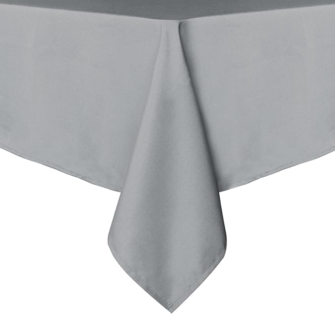 sancua Rectangle Tablecloth - 60 x 102 Inch - Stain and Wrinkle Resistant Washable Polyester Table Cloth, Decorative Fabric Table Cover for Dining Tables, Buffet Parties and Camping, Silver Grey