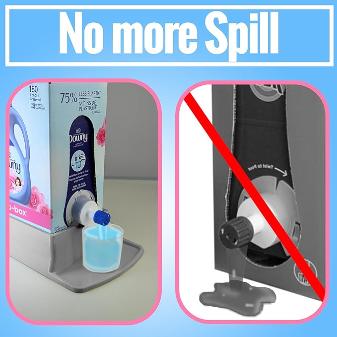 Skywin Laundry Detergent Holder For Eco Box Laundry Soap Dispenser with Easy-to-Store Package - Less Plastic Liquid Detergent Dispenser (Grey)