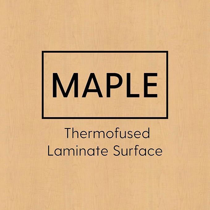 FDP Rectangle Activity School and Kids Classroom Table (24 x 48 inch), Toddler Legs, Adjustable Height 15-24 inches - Maple Top and Maple Edge