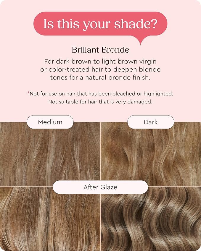Glaze Supergloss Color Conditioning Gloss – Hydrating Semi-Permanent Color Hair Gloss & Shine Boost – Color Depositing Mask - Cruelty-Free – 6.4 Fl Oz - Brilliant Bronde - Dark Blonde to Light Brown