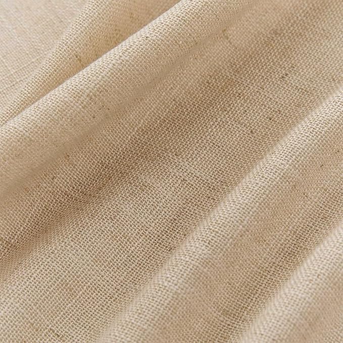 Joydeco Linen Curtains 96 Inch Length 2 Panel Sets,Light Filtering Curtains for Bedroom 52 Inch Wide Living Room Drapes with Back Tabs & Rod Pockets (W52 x L96 Inch, Ecru)