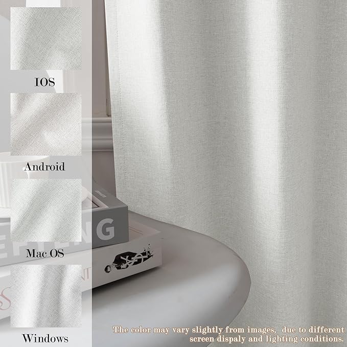 Full Blackout Privacy Curtains, 240 Inch Extra Wide Linen Blend Drapes, Pinch Pleat Window Drapery for Room Divider Storage/Space Room Separation, 1 Panel, W 240" x L 96", Greyish White