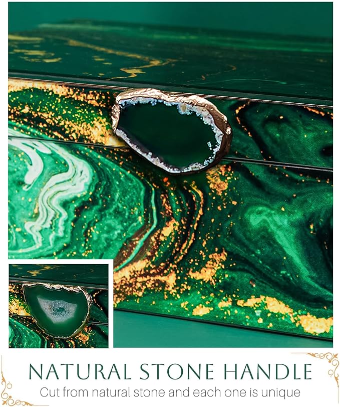 Homde Glass Decorative Storage Box: Set of 2 Boxes for Home Decor - Large Organizer with Lids for Decorations