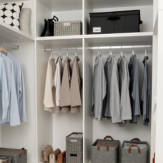 GRANNY SAYS Fabric Storage Bin with Lid, Linen Closet Organizers and Storage Baskets, Large Storage Box, Clothes Bins for Closet Organizing, Jumbo, Black, 1-Pack