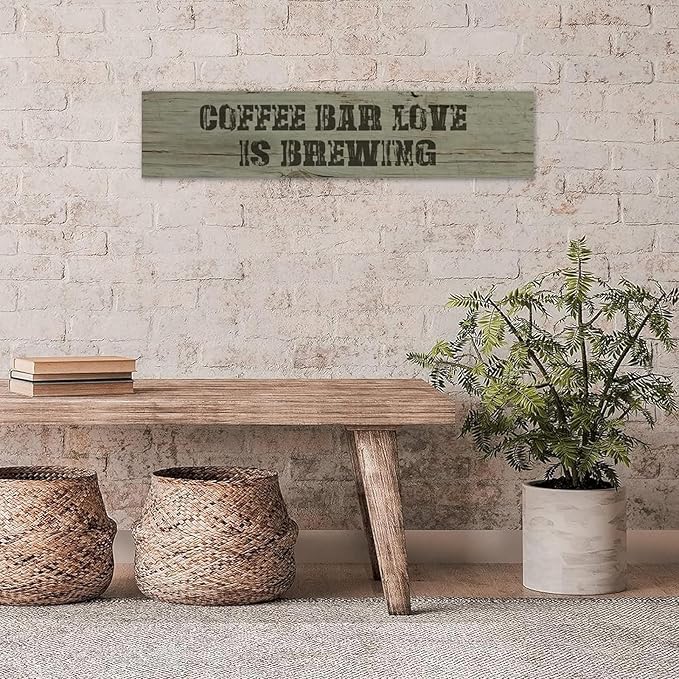 Generic Funny Wood Sign Coffee Bar Love is Brewing Rustic Wooden Hanging Sign Home Farmhouse Kitchen Wall Decoration 16 x 4 Inch