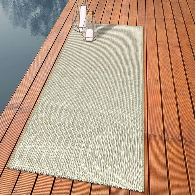Keen Home Design Terrace Outdoor Runner Rug - 2x10 Washable Indoor/Outdoor Rug for Patio, Kitchen, Balcony, Beach, Garden, Deck and Porch, Size: 2'2"x9'11"