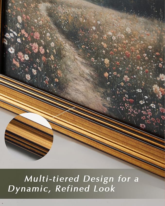 HUARCEY Gold Framed Vintage Wall Art for Living Room, Grace Swan Art Painting Pictures Animal Bathroom Prints Farmhouse Wall Decor Large Canvas Swan Aesthetic Decor for Kitchen Bedroom Zwaan 24"x36"