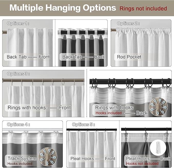 RAIN CITY Room Darkening Curtains 144 Inches Long 12 FT Back Tab Extra Long Solid Linen Textured Drapes for Living Room/Bedroom Wall Tall Curtains High Ceiling Long 2 Story Snow White