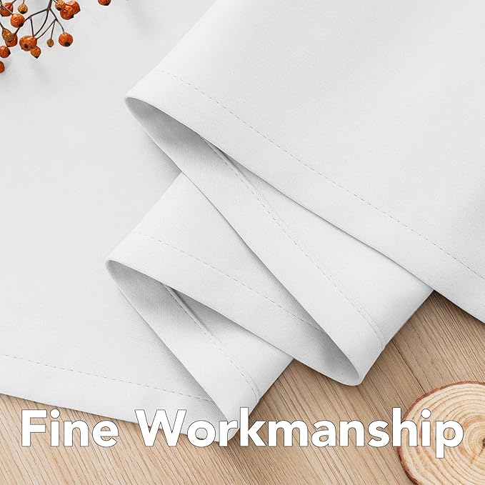 H.VERSAILTEX Thermal Insulated Room Darkening White Curtains for Bedroom/Living Room - Classic Grommet Top (2 Panels, 52 Inch by 54 Inch)