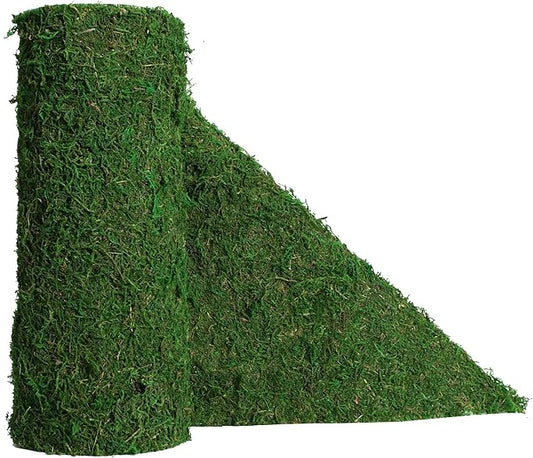 Moss Roll, Dried Moss for Crafts, Moss Table Runner for Fairy Gardens, Wedding Woodland Decor, Preserved Moss Mat for Table Decoration (12" W x 60" L)