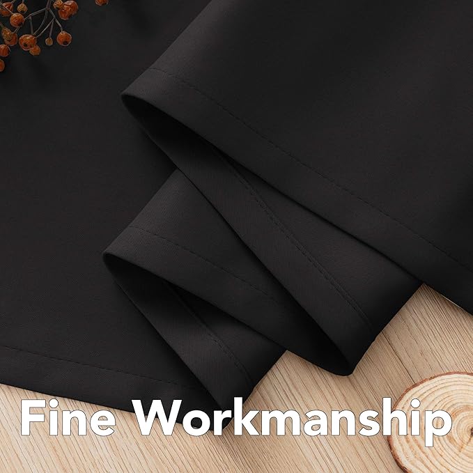 H.VERSAILTEX Thermal Insulated Grommet Blackout Curtains for Bedroom (2 Panels, 52 x 96 -Inch,Solid Black)
