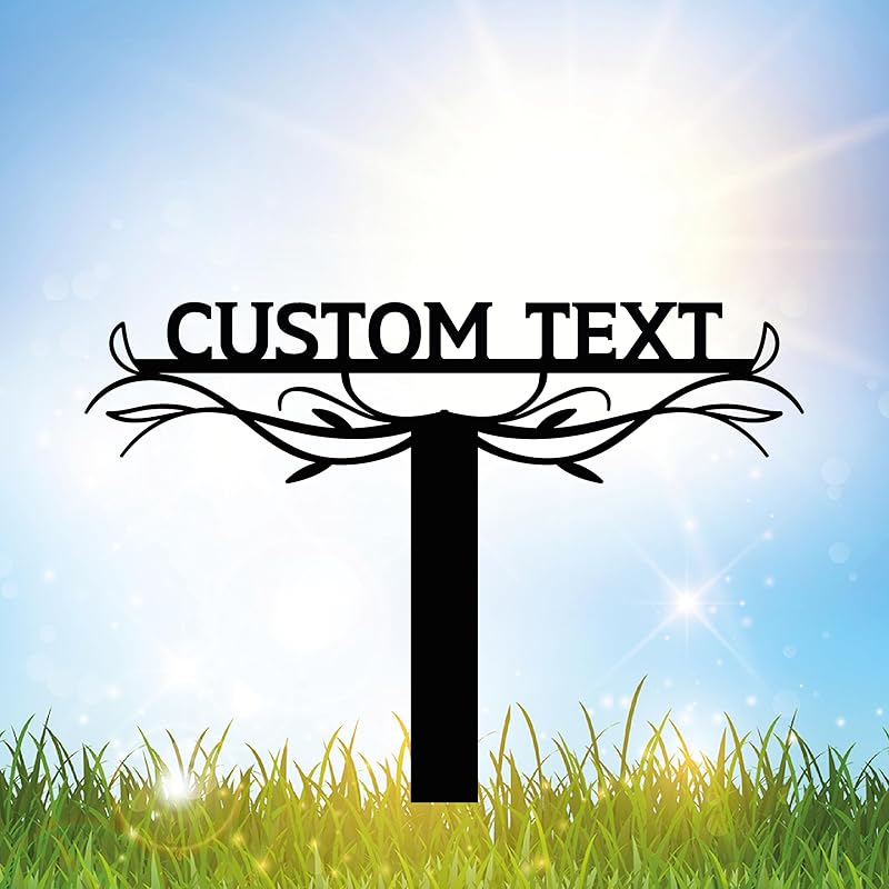 Personalized Metal Text Garden Sign with Stake, Custom Garden Decor for Outdoor, Custom Family Name Sign, Large Patio Decorations, Lawn Art, Farmhouse Decorative, Housewarming Gift