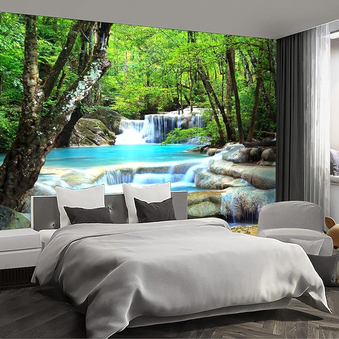 Forest Landscape Wall murals Woodland Tree Peel and Stick Wallpaper for Bedroom Living Room - 85"x118"