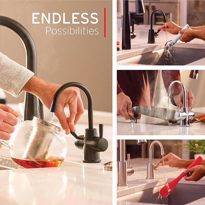 InSinkErator Stainless Steel Tank, HC250MBLK-SS HOT250 System & STC-MTBLK Push SinkTop Switch Button, Matte Black