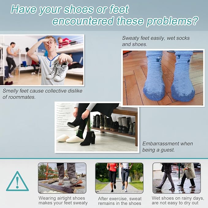 Shoe Dryer and Deodorizer -Enhanced Deodorising, Boot Dryer with Timer Shoes Socks Heater Boots Warmer, No Noise | Durable Wire | US Plug