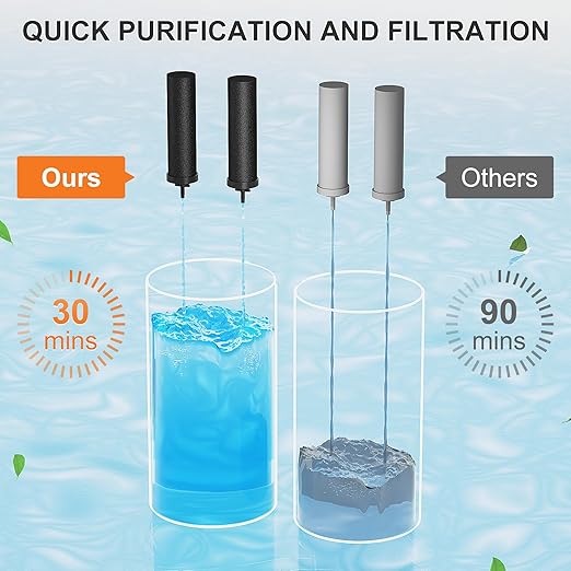 SKYSEN Water Filter Replacement for Berkey® BB9-2, Compatible with Berkey® Gravity Water Filter System.(wfr-4)