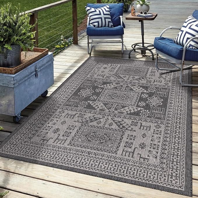 Keen Home Design Terrace Outdoor Area Rug - 9x12 Washable Indoor/Outdoor Rug for Patio, Kitchen, Balcony, Beach, Garden, Deck and Porch, Size: 8'10"x12'
