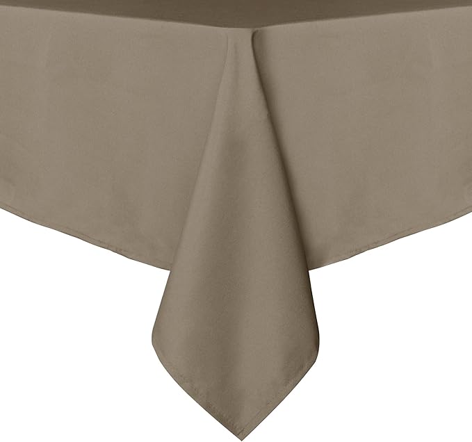 sancua Rectangle Tablecloth - 70 x 108 Inch - Stain and Wrinkle Resistant Washable Polyester Table Cloth, Decorative Fabric Table Cover for Dining Tables, Buffet Parties and Camping, Taupe