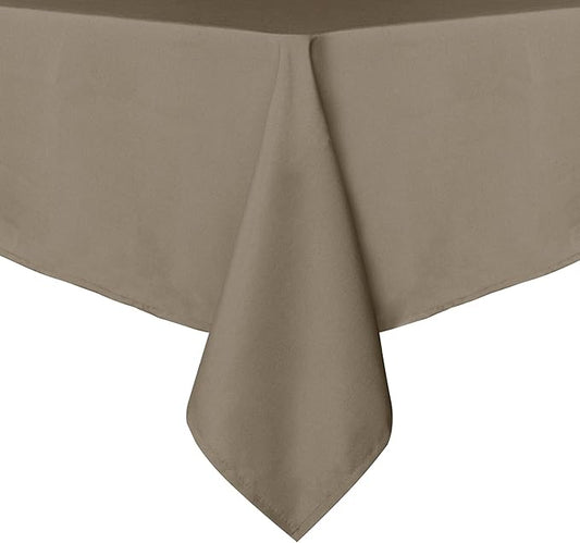 sancua Rectangle Tablecloth - 60 x 84 Inch - Stain and Wrinkle Resistant Washable Polyester Table Cloth, Decorative Fabric Table Cover for Dining Tables, Buffet Parties and Camping, Taupe