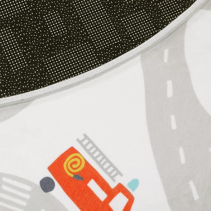 STARUIA Road Traffic Kids Rug Children Playing with Cars Playmat 4x6 Ft, Washable Play Carpet for Kids Playroom, Non-Slip Have Fun Safe Baby Nursery Rug for Toddler Boy's Bedroom Game Room Grey