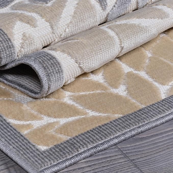 Beverly Rug Outdoor Rug 10x14 Large Modern Floral Tropical Area Rugs for Indoor and Outdoor Patio Easy to Clean Non Shedding Living Room Porch Garden Washable Outside Carpet (10 x 14 Beige)