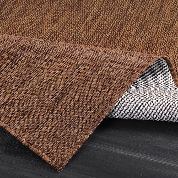 CAMILSON Outdoor Rug 9x12 Modern Area Rugs for Large Indoor and Outdoor Patios and Porches - Waterproof, Washable, Non-Shedding, Easy-to-Clean Outside Carpet (9 x 12, Solid - Gold)