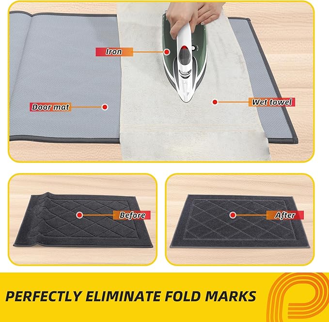 JSEI Dirt Trapper Door Mat 32"x48", Non-Slip Washable Entryway Mats, Dog Door Mat, Stain Resistant and Absorbent Floor Mats, Low Profile Welcome Mat for Front Back Door, Dark Grey
