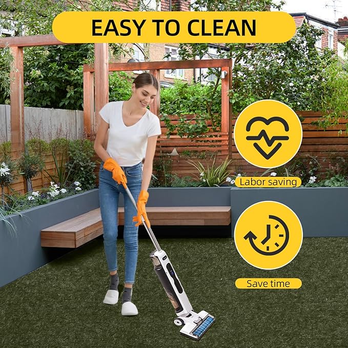 Marine Carpet,5 FT x 15 FT Olive Green Indoor Outdoor Carpet 0.2" Thick with Water-Proof TPE Backing, Non-Slide for Home, Patio, Porch, Deck