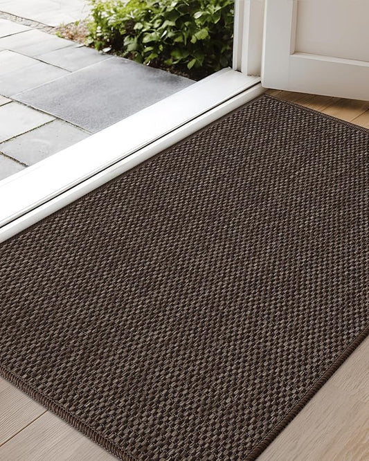 Color&Geometry Front Door Mat Indoor 21"x31", Rugs for Entryway Non Slip Washable Absorbent Low-Profile Inside, Entry Rug Door Mat Indoor Entrance, Brown (Fold)