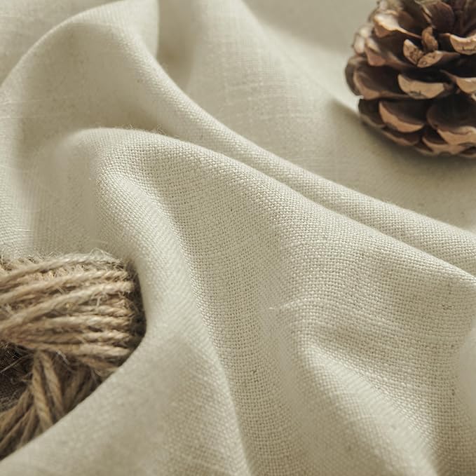 Joydeco Linen Curtains 72 Inch Length 2 Panels Set, Light Filtering Living Room Curtains (W52 x L72 Inch, Pistachio Shell)