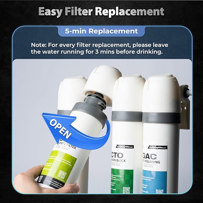 iSpring SGS-Tested PFAS Removal Carbon Block Replacement Water Filter Cartridge FCPFDS for DS4 Series