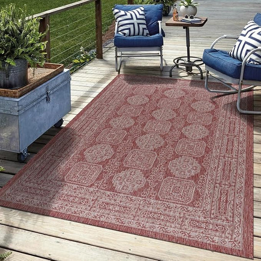 Keen Home Design Terrace Outdoor Area Rug - 8x10 Washable Indoor/Outdoor Rug for Patio, Kitchen, Balcony, Beach, Garden, Deck and Porch, Size: 7'7"x10'