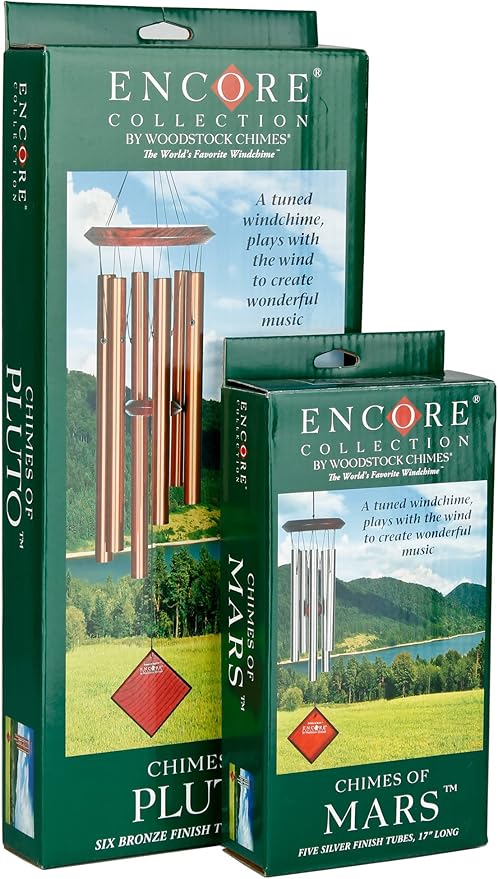 Woodstock Chimes Neptune Wind Chime for Outside 54" Large Silver, Deep Tone Sound for Outdoor Garden, Patio, Porch Decor, Encore Collection DCS54