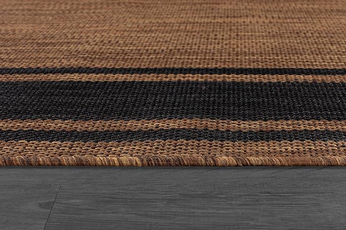 Beverly Rug Large Outdoor Rug 10x14 Modern Bordered Area Rugs for Indoor and Outdoor Patio Deck Porch Garden Waterproof Weather Sun Resistant Washable Outside Carpet (10 x 14 Gold)