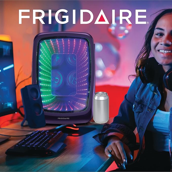 Frigidaire EFMIS179 Gaming Light Up Mini Beverage Refrigerator, Purplehaze